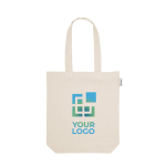 Sac polyvalent avec coton recyclé à anses longues 220 g/m² avec zone d'impression