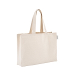 Sac pratique avec coton recyclé à anses longues 280 g/m² couleur naturel