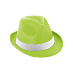Chapeau promotionnel en polyester avec ruban blanc avec logo Colors couleur vert clair