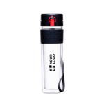 Gourde tritan avec bande de silicone et anti-fuites 450 ml Bistro avec zone d'impression