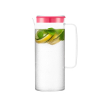 Grande carafe en plastique avec couvercle coloré 1,2L Melhor couleur rose
