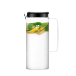 Grande carafe en plastique avec couvercle coloré 1,2L Melhor avec zone d'impression