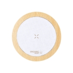 Chargeur sans fil circulaire avec boîtier éco en chanvre biologique couleur naturel première vue