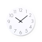 Horloge murale en bois blanc avec logo sérigraphié White couleur blanc première vue