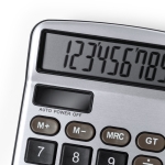 Calculatrices entreprise 12 chiffres en aluminium et plastique Maths  troisième vue