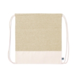 Sac cordon publicitaire en coton 140 g/m2 bicolore Duo FairTrade couleur beige première vue
