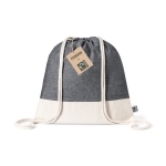 Sac cordon publicitaire en coton 140 g/m2 bicolore Duo FairTrade deuxième vue