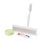 Set de voyage avec brosse à dents, peigne, dentifrice, savon Essential couleur naturel deuxième vue
