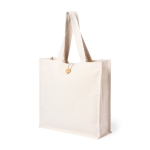 Sac en coton robuste avec fermeture à bouton 310 g/m2 Button couleur naturel  troisième vue