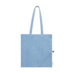 Sac avec logo plaible en coton recyclé 120 g/m2 EcoCotton couleur bleu première vue