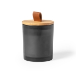 Bougie dans un pot en verre avec couvercle et poignée Bougie Fragrant couleur noir première vue