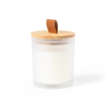 Bougie dans un pot en verre avec couvercle et poignée Bougie Fragrant couleur blanc première vue