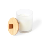 Bougie dans un pot en verre avec couvercle et poignée Bougie Fragrant couleur blanc deuxième vue