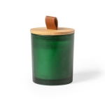 Bougie dans un pot en verre avec couvercle et poignée Bougie Fragrant couleur vert première vue