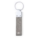 Porte-clés en polyester RPET allongé avec accessoire chromé Mix quatrième vue