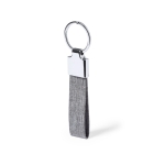 Porte-clés en polyester RPET allongé avec accessoire chromé Mix cinquième vue
