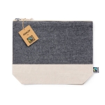 Pochette en coton certifiée Fairtrade Duo FairTrade couleur gris foncé première vue