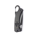 Couteau publicitaire robuste avec lame en acier inoxydable Inox Clip couleur noir troisième vue
