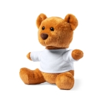 Ourson en peluche doux avec tee-shirt blanc personnalisable Kiddo deuxième vue