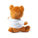 Ourson en peluche doux avec tee-shirt blanc personnalisable Kiddo  troisième vue