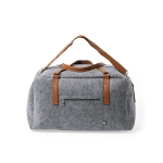 Élégant sac de voyage en feutre RPET avec fermeture éclair Break couleur gris première vue
