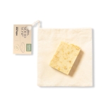 Savon solide vegan au calendula et camomille en sachet en coton 100gr couleur beige cinquième vue