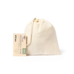 Coffret savon et shampoing solide vegan dans un sachet en coton couleur beige sixième vue