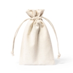 Lot de 6 petits pinceaux de maquillage avec housse en coton Mini couleur beige quatrième vue