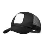 Casquette avec filet latéral et patch frontal personnalisable Trucker couleur noir première vue