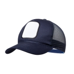 Casquette avec filet latéral et patch frontal personnalisable Trucker couleur bleu marine première vue
