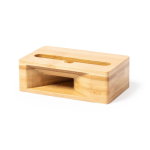 Support pour téléphone en bambou avec amplificateur couleur bois deuxième vue