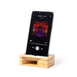 Support pour téléphone en bambou avec amplificateur couleur bois  troisième vue