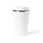 Mug isotherme inox personnalisable anti-fuite 350ml Elegant couleur blanc première vue