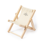 Support pliable de téléphone en forme de chaise longue DeckChair couleur beige deuxième vue