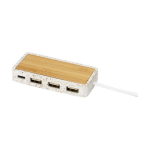 Hub USB 4 ports avec boîtier en terrazzo et bambou Terrazzo couleur naturel