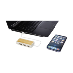 Hub USB 4 ports avec boîtier en terrazzo et bambou Terrazzo couleur naturel deuxième vue
