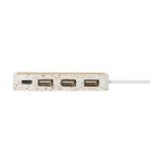 Hub USB 4 ports avec boîtier en terrazzo et bambou Terrazzo couleur naturel vue latérale