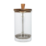 Cafetière française à piston pour 3 cafés 600ml French Coffee Press couleur transparent deuxième vue frontale