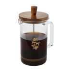 Cafetière française à piston pour 3 cafés 600ml French Coffee Press couleur transparent vue avec impression sérigraphique