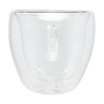 Lot de 2 petites tasses à café avec base en bambou 100ml Espresso couleur transparent deuxième vue frontale