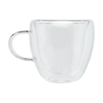 Lot de 2 petites tasses à café avec base en bambou 100ml Espresso couleur transparent deuxième vue latérale