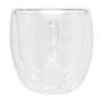 Coffret de deux tasses en verre double paroi 250 ml Machiatto couleur transparent deuxième vue frontale