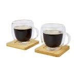 Coffret de deux tasses en verre double paroi 250 ml Machiatto couleur transparent deuxième vue