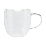 Coffret de deux tasses en verre double paroi 250 ml Machiatto couleur transparent vue latérale