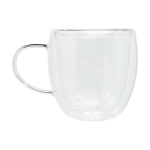Coffret de deux tasses en verre double paroi 250 ml Machiatto couleur transparent deuxième vue latérale