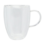 Lot de tasses à double paroi avec sous-verres de 350 ml Cappuccino couleur transparent vue latérale
