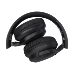 Casque pliable publicitaire en plastique recyclé avec micro Loop couleur noir deuxième vue