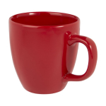 Mug avec impression doté de finition brillante de 430 ml Cappuccino couleur rouge