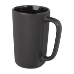 Grande tasse en céramique avec finition mate de 480 ml Americano couleur noir deuxième vue