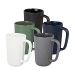 Grande tasse en céramique avec finition mate de 480 ml Americano couleur vert deuxième vue en couleurs